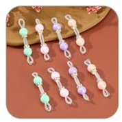 AceFun 4 pares piercing pezón falso anillos hecho mano,Candy piercing pezon falso con 8mm silicona cuentas multicolores barbells no pierce piercings pezón falsa lindo joyas para cuerpo