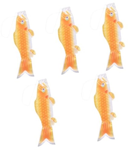 Toyvian 5pcs Outdoor Fish Garden Ornaments Japanese Carp Windsock Windsock Flag for Garden