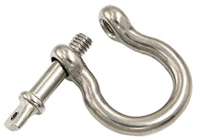 Manille, manille en acier inoxydable, petite manille, M4-M14 100% acier inoxydable A2 304 type D manille en D, manille en D antirouille, manille lyre type U SUS 304 M4-M14(Bow Shackle,M6 10Pcs)