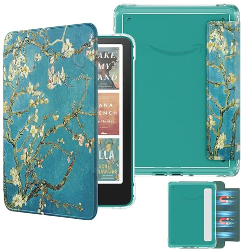 MoKo Magnetische Hülle für Kindle Paperwhite 12. Gen & Colorsoft,Aprikblüt | Abnehmbare,7Kindle Paperwhite 2024, Ultra-durchs.Rücks, kratzfest, Leichtes Schutzhüllend. mit autom. Ein-/Ausschaltfunktion