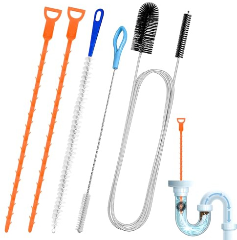 5 Stück Abflussreiniger Spirale, Rohrreinigungsbürste, Abflussreiniger Sticks, Abflussreinigers Bürste, Drain Declogger, Abflussbürste, Schlauchbürste, Küche Stopfenloch Waschbecken Badewanne