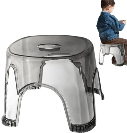 Transparenter Badezimmer-Hocker, rutschfest, wasserdicht, transparent, für Badezimmer, Nachttisch, kleine Duschräume, Eckbank, Sitz, Badewanne