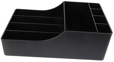 MUELODSIC Organizador Plástico para Bolsas de Azúcar y Té Caja Pequeña Resistente para Condimentos Almacenamiento Versátil y Decoración de Escritorio Color Negro