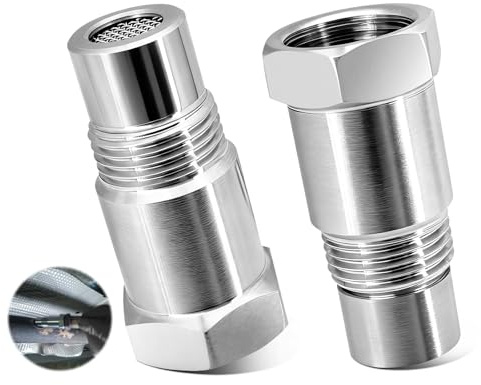 Lambdasonde Adapter M18x1,5 Sauerstoffsensor Extender - 2 Stück 45mm Lambda Eliminator Sauerstoffsensor Adapter mit Filter, Universal O2 Sensor Extension Filteradapter für Auto, Auspuffanlage Zubehör
