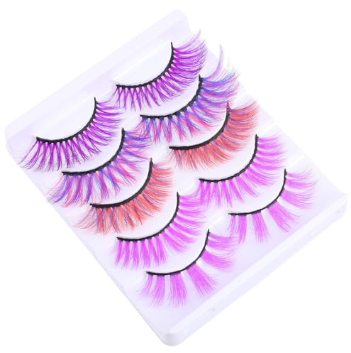 SOIMISS 10 Pièces Faux Cils Synthétique Cils Colorés pour Regard Plus et Lumineux