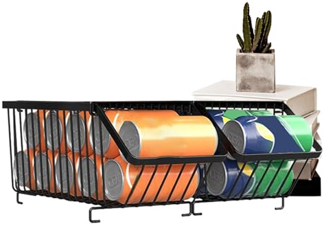 Speisekammer-Dosen-Organizer – stapelbares Metallregal für Dosen, mehrstöckiges Design mit schrägen Vorderregalen, stabile Aufbewahrungslösung für Küche, Schrank und Lebensmittelaufbewahrung