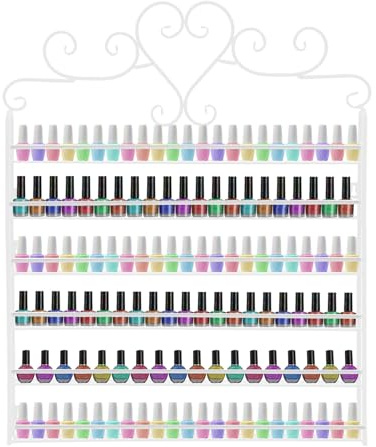 Caskunbsy Organizador de esmalte de uñas, 6 estantes, para colgar en la pared, para pintalabios, esmalte de uñas y cosméticos