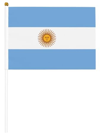 Bandiera argentina con motivo a bandiera palmare 14 x 20,8 cm, confezione da 10 | Aggiungi un'atmosfera festosa a feste ed eventi sportivi.