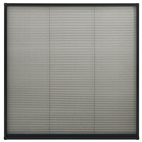 Moustiquaire Enroulable pour Fenêtre de Toit, Moustiquaire plissée à fenêtre Aluminium Anthracite 120x120 cm