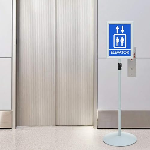 FWIKDUN Expositor plateado A3 de PVC y acero, soporte para carteles plateado A3 para interiores y exteriores, soporte para carteles con altura ajustable, soporte para póster de PVC