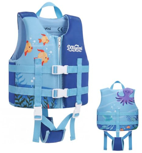 Kids Swim Vest Float Jacket Swim Floats Kids with Adjustable Safety Straps for 15-35kg Child, Toddler Swimming Training Flotation Buoyancy Swimsuit for Aged 2-9 Years