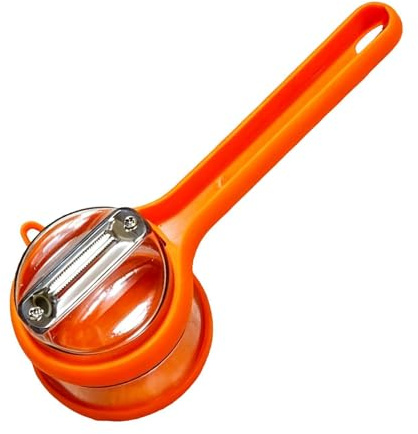 Pelaverdure bidirezionale 21,5x6,5x7 cm - pelafrutta con scatola | Utensile da cucina in ABS con serbatoio | pelapatate, cetrioli | strumento da cucina pulito senza schizzi