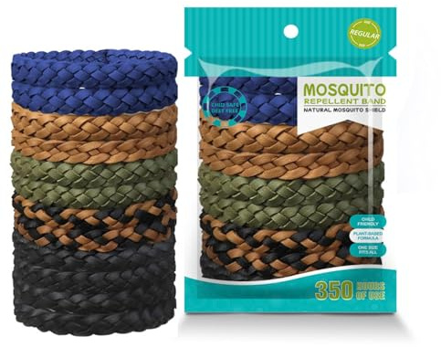 Pulsera Antimosquitos Ajustable Pack De 12, Pulseras Antimosquitos Tipo Cuero, Repelente Mosquitos Para Interior, Exterior, JardíN, Camping, Terraza Y Viajes