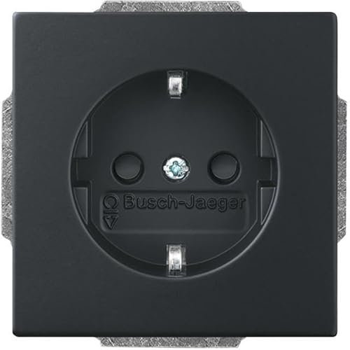 BUSCH-JAEGER SCHUKO® 2300 EUCB-885 - Inserto per presa elettrica, con protezione da contatto, colore: Nero opaco
