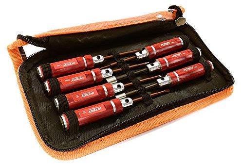 RC Model 7pcs Mini Tool Set, 1.5, 2.0, 2.5mm Allen + 4.5, 5.5 Socket + Screw Driver Tips