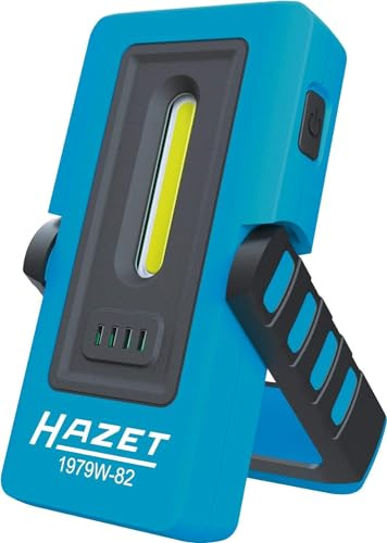 HAZET LED-ficklampa ficklampa 1979W-82 med trådlös laddning, ljustid 2–10 timmar, arbet med stark magnet, steglöst dimbar, perfekt som verkstad