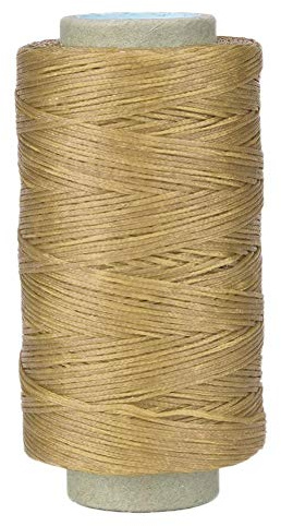 250m Leder Nähgarn, 150D Leder Basteln Flaches Nähgarn Handnähen Gewachstes Faden Kabel für DIY Nähen Handwerk(Natürliche Farbe)