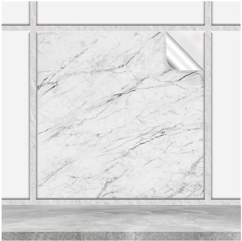FoLIESEN - Fliesenaufkleber 15x15 cm | Deko-Aufkleber für Küche & Bad | Fliesen-Folie zum Aufkleben | Carrara, .:120 Stück