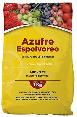 Suinga Abono Azufre Espolvoreo 1 Kg para Tratamiento de Suelos y Plantas en Agricultura