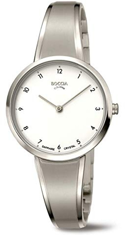 Boccia Damen Armbanduhr in der Farbe Silber mit Titanarmband, Gehäusedurchmesser: 32,5 mm, 3325-1