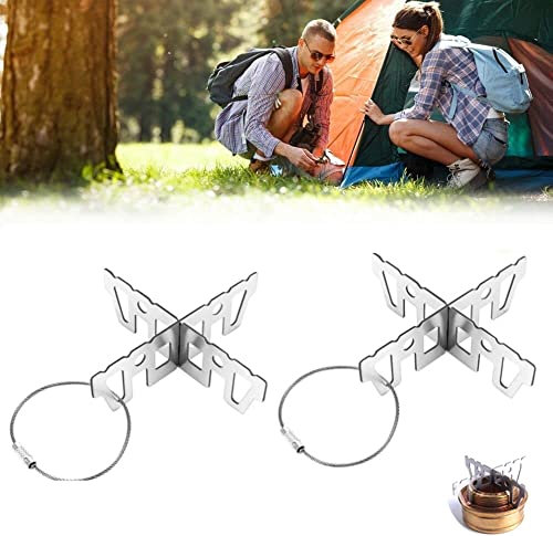 KLYNGTSK 2 PCS Alcohol Stove Cross Stand Stainless Steel Pot Stand Portable Alcohol Stove Rack Shelf Alcohol Stove Stand for Camping Hiking Backpacking Outdoor Activities (9.6 * 2.9cm)