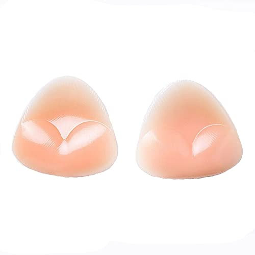 LondonExpress 1 pair Silicone Gel Bra Breast Enhancers Push Up Pads Chicken Fillet Insert Nude Beige Triangle Waterproof Bikini Swimsuit Sportswear Women Removable Bra Padding Molding Pads