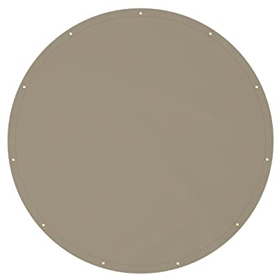 Covers & All Heavy Duty Round Tarp – 12 oz Waterproof PVC Vinyl Tarp, Tear & UV Resistant with Reinforced Edges and Grommets for Patio, Pool & Equipment Protection (10 ft Diameter, Beige)