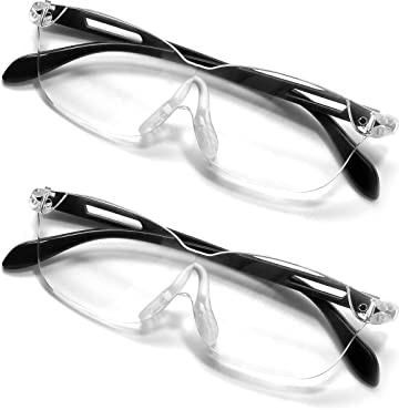 OKH 160% Magnifying Glasses Wearable Magnifier Hands-Free for Close Work Reading Sewing Hobby Craft, Lightweight(Non Light, 2Pack)