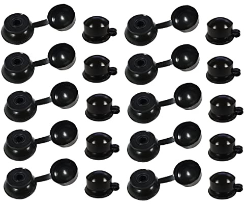 TERF® Lot de 20 rondelles de joint de toiture flexibles en PVC noir M6 x 20 mm pour fixer la bâche de toit aux cadres en bois pour une protection étanche aux intempéries