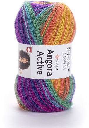 1 matassa YarnArt Angora Active Knitting YarnArt, 25% Mohair 75% acrilico, 100 g, 500 m, peso filato 0: pizzo, variegato - 850