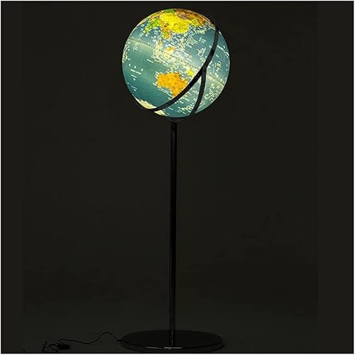 VNABO Geographic Globes Premium Classic Floor Standing World Globe 3d Embossed Large Illuminated World Globe Educational Map Globe 720° Globe 51.1 Inch Home Décor