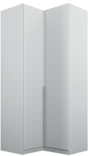 Rauch Möbel Alabama, Eckschrank, Farbe Seidengrau, Breite 100 cm | Eckkleiderschrank, 2-türig, Zubehör Basic, für Schlafzimmer, Kinderzimmer, Hauswirtschaftsraum, Garderobe, Flur