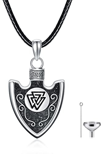 Sterling Silber Eulen/Elefant/Rabe/Kreuz/Pfeilspitze/Rinder Anhänger Halskette/Urnen Halskette Viking Vintage Kette Schmuck Geschenke für Herren Damen