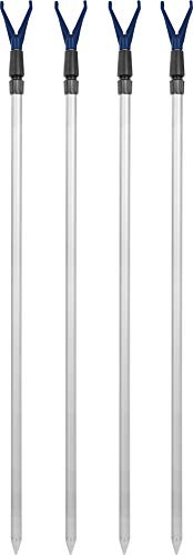 Teleskop-Rutenhalter Rutenständer 75-135 cm 4 Set Aluminium Rutenauflage mit V-Auflage Angelzubehör, Verstellbarer Angelrutenhalter mit Schnurlaufkerbe