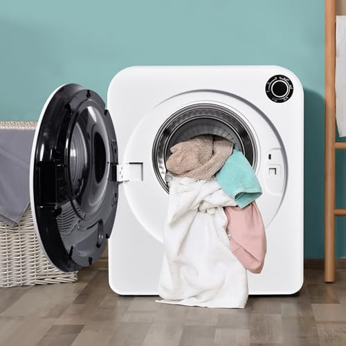 Qiang Wäschetrockner Ablufttrockner 830W/3kg/Trockner für Kleidung Freistehend oder Wandmontage Fünf Trocknungsprogramme zur Verfügung [Energieklasse C]
