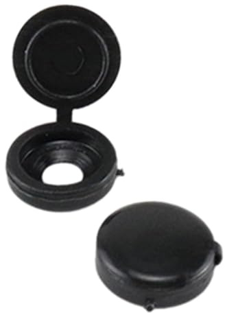 150pcs Plastic Hinged Screw Cover Caps, Black Screw Snap Covers Washer Flip Tops for Covering Screw Heads Protection, 13.5mm