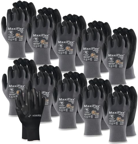 ATG Maxiflex Handschuhe Gr. 9 Endurance 10 Paar - Arbeitshandschuhe mit Noppen für Herren und Damen - Montagehandschuhe mit bestem Grip