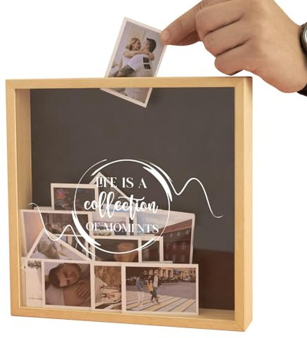 CENMOO 1/2 Wedding Shadow Box - Cornice per foto di memoria con fessura, matrimonio per moglie, fidanzata, partner, foto di memoria, ONT1N14X9S58S7MRF