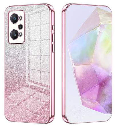 SEAHAI Funda para Realme GT 2 5G/Realme GT Neo 2/Realme GT Neo 3T 5G, Degradado de Color Transparente Brillantes Patrones Tarjetas Diseño Ultradelgado Suave TPU Antigolpes Carcasa Cubierta, Rosado