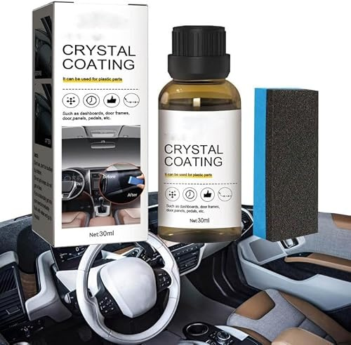 Crystal Coating Rénovation Revêtement Plastique Voiture, Agent De Remise À Neuf De Placage Avec Éponges (1)