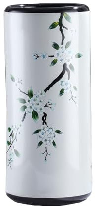 Chinoiserie Porzellan-Regenschirmständer, Vintage-Keramik-Regenschirmständer, handgefertigter Applikations-Regenschirmständer, freistehender Keramik-Aufbewahrungseimer, freistehender Stockhalter.