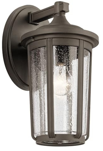Licht-Erlebnisse Außenwandleuchte Aluminium Glas E27 IP44 37,1 cm hoch in Bronze Antik Wandlampe außen Gartenlaterne für draußen Balkon Lampe aussen Wandleuchte