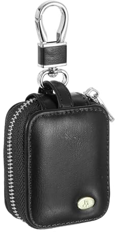 sourcing map Earbuds Cases, Earphone Case Holder, PU Leather Ear Buds Case Zipper Organizer Small with Mesh Pocket for USB Cable, Wireless Wired Earphones, Black