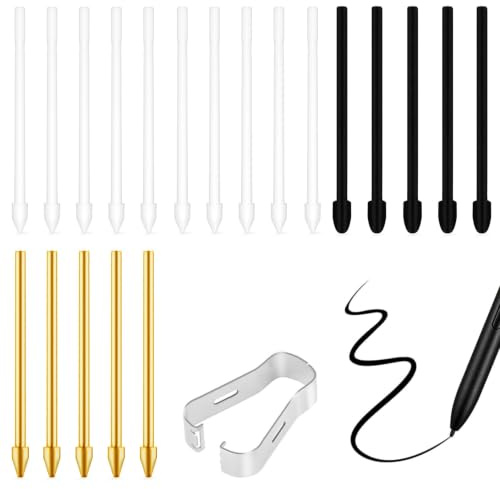 20PCS Pen Tips Replacement for Kindle Scribe&Remarkable 2/1, No Worn Out | Premium Digital Pen Nibs,for reMarkable 1/2 Plus Digital Pen, 4096 Levels Pen Folder, 5 brass&10 plastic&5 Felt Nib