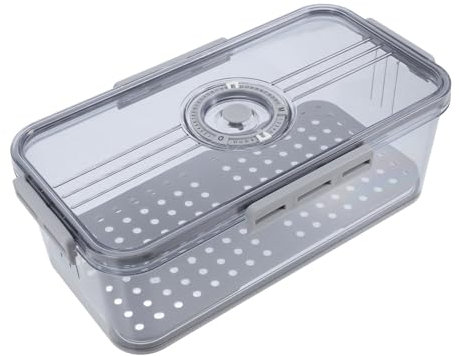 AUTSUPPL Refrigerator Storage Bins Airtight Bread Bins for Fruits Vegetables Food Storage Box Moistureproof Seal Timer for Bread Modern Kitchen Containers
