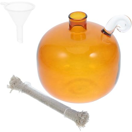 Warmhm Glas Öl Lampe Innenbereich Nachfüllbar Flüssig Runde Borosilikat Kerze Beleuchtungszubehör Geruchsneutral