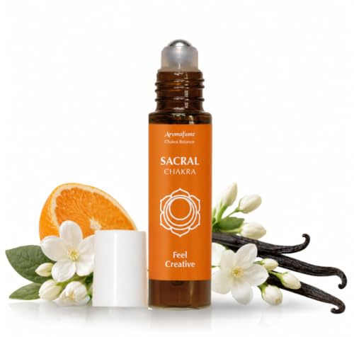 Sacral Chakra Essential Oil Roll-On Blend by Aromafume | 10ml/0.33 fl oz | Swadisthana | Aromatherapy Oils for Chakra Balance | Orange & Patchouli Extracts | Chakra Incense for Meditation, Yoga, Reiki