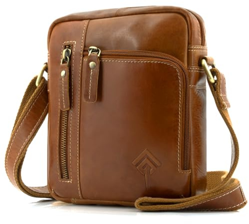 ekavale Umhängetasche Herren Klein Leder Männerhandtasche aus Echtleder Herren Crossbody Bag Leder Handtasche Bag für Alltag und Reisen