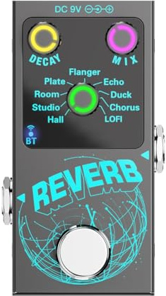 Sirxlevcy Guitar Digital Reverb Effector Reverb Effect Pedal Device Built-in 9Digital Reverb Based True Bypass Guitars Accessories