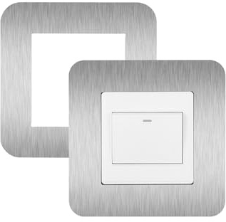 JJWNMLL 2Pcs Light Switch Cover Plates Silver,Single Light Switch Surround | 3.38Inch Light Switch Cover,Switch Sticker Cover For Home Wall Switch Decoration